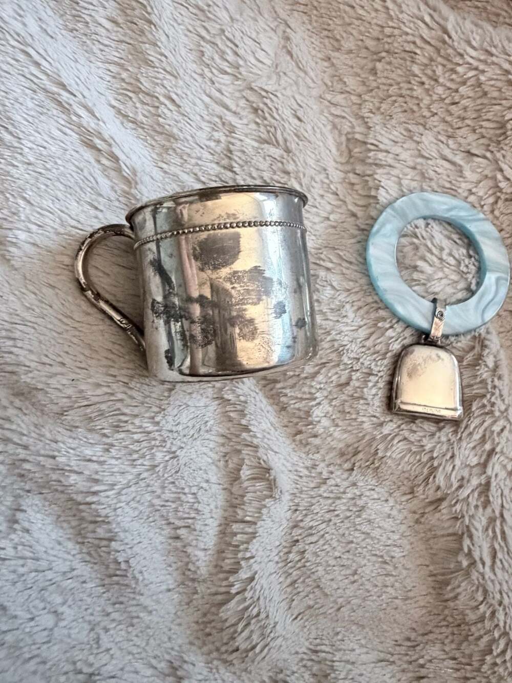 Reed & Barton Classic Sterling Silver Baby Cup and Rattle Gift Set